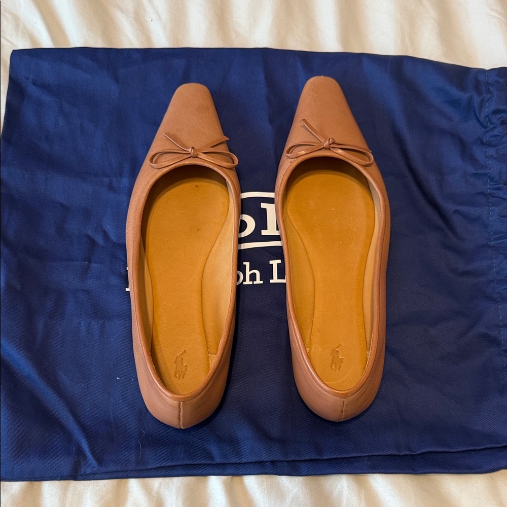 Ralph Lauren Women's Tan Flats with Bow